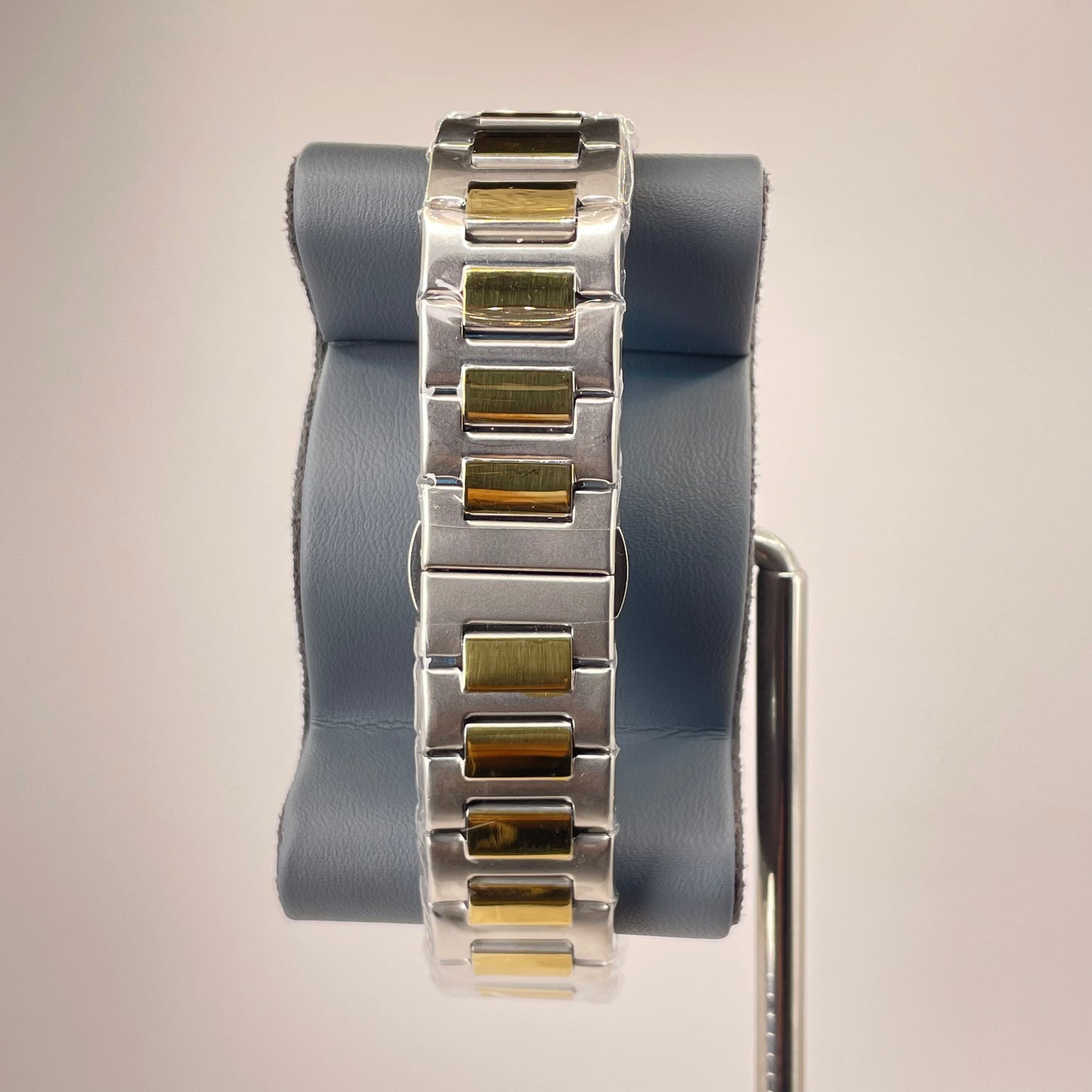 Patek P - Brushed Gold Bazel - Two Tone Nautilus Stainless Steel Chain - Crystal White Edition