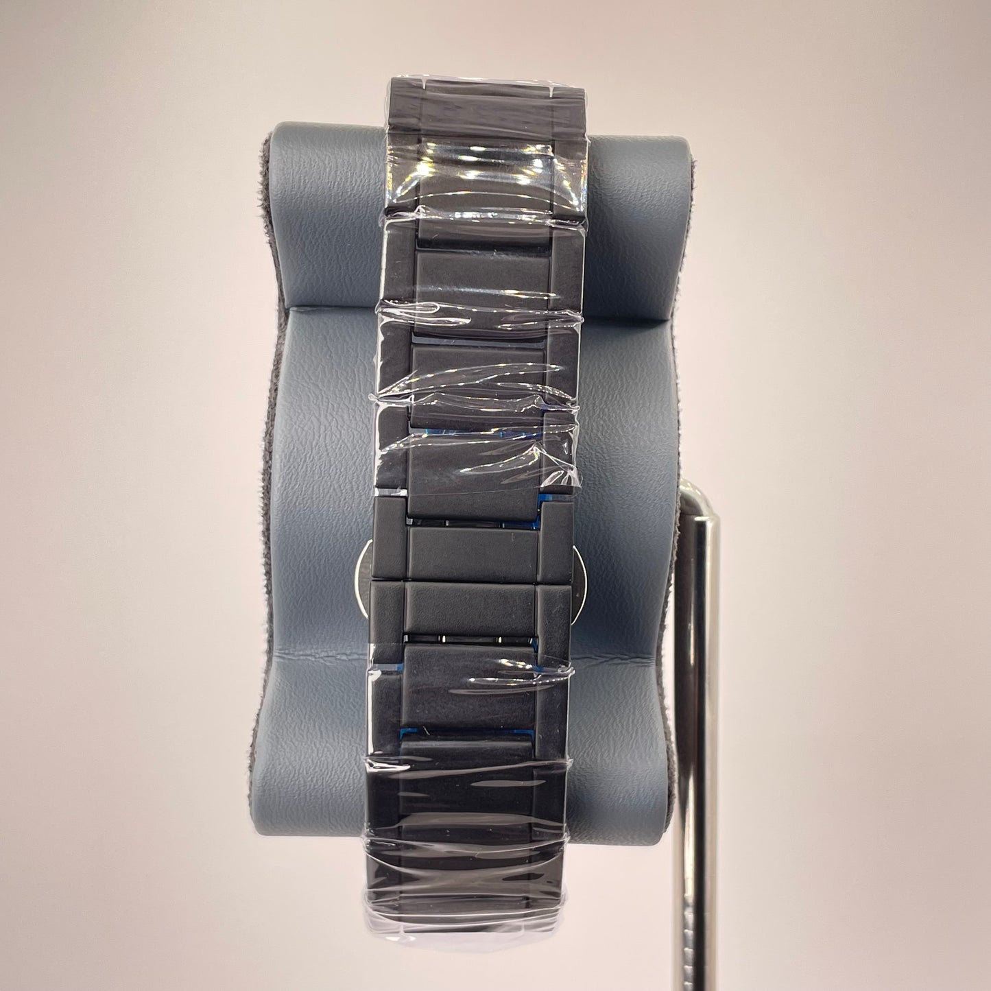 Hublot Santos Inspired Skeleton Chronograph - Integrated Stainless Steel Chain - Rose Gold Black Edition