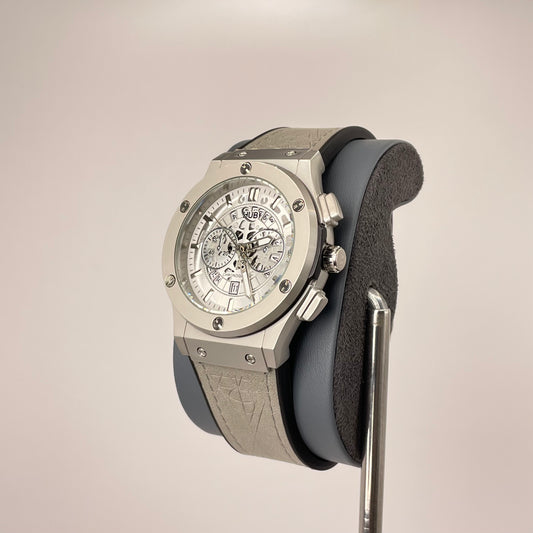 Hublot Fusion Analog - Textured Leather Strap - Forest Sliver Edition