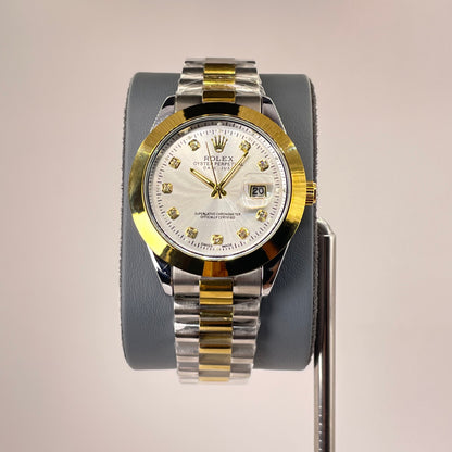 RLX MG 40MM - Two Tone Oyster Chain - Smooth Bezel - Silver