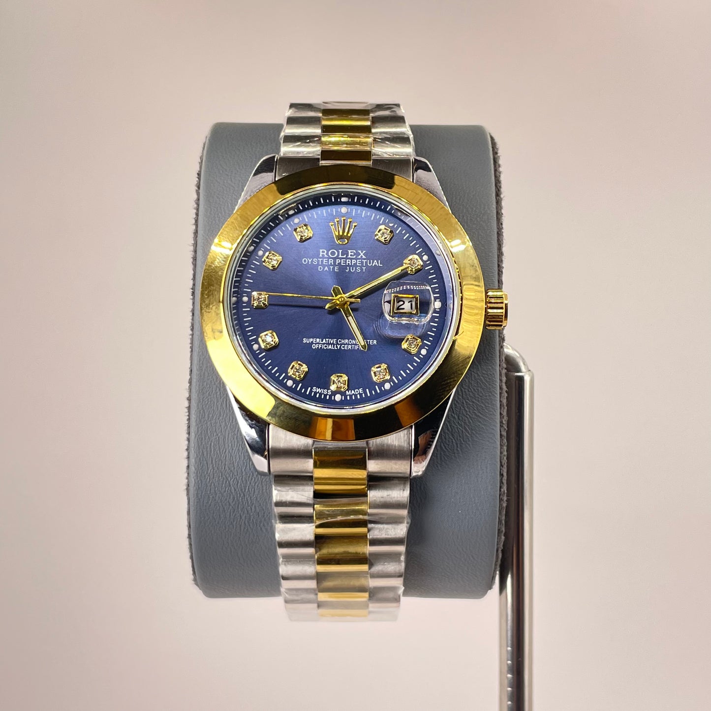 RLX MG 40MM - Two Tone Oyster Chain - Smooth Bezel - Navy Blue