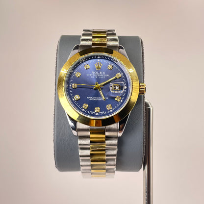 RLX MG 40MM - Two Tone Oyster Chain - Smooth Bezel - Navy Blue