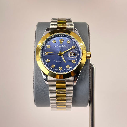 RLX MG 40MM - Two Tone Oyster Chain - Smooth Bezel - Navy Blue