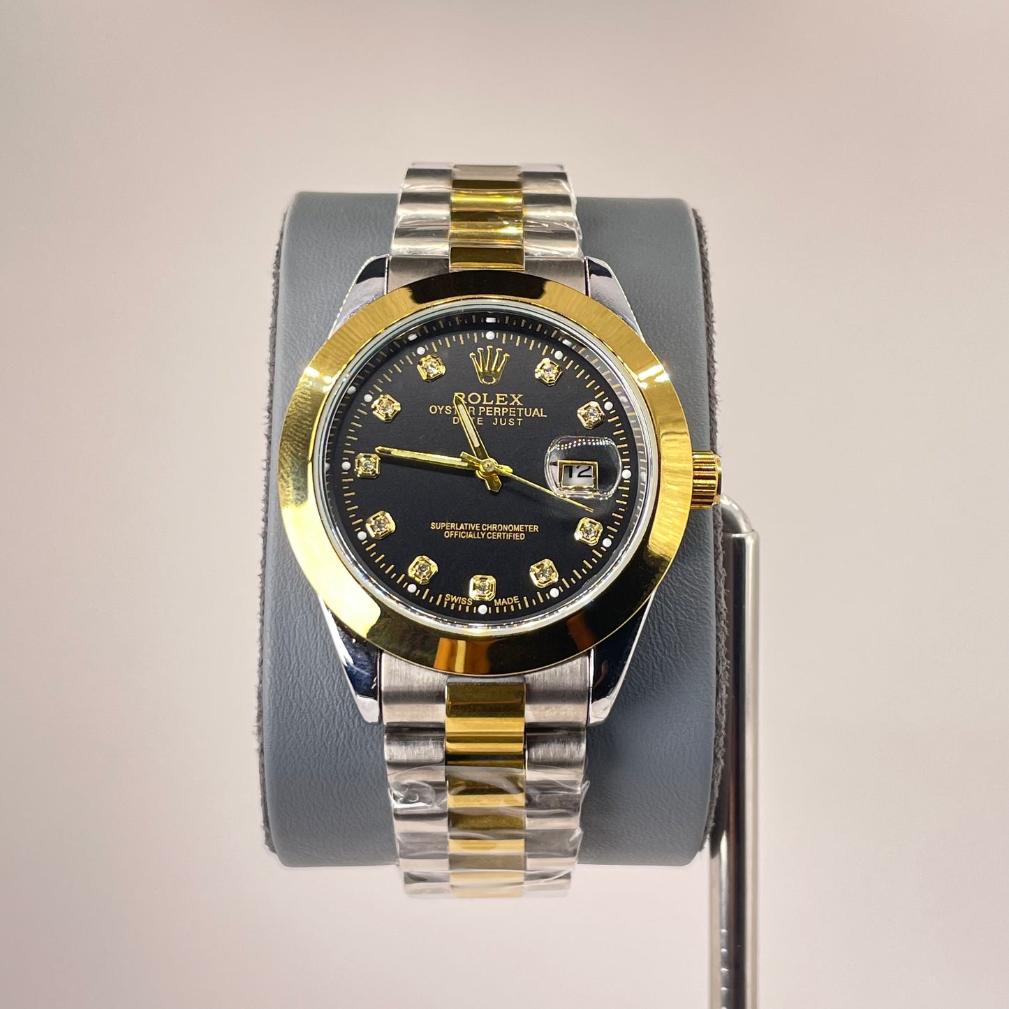 RLX MG 40MM - Two Tone Oyster Chain - Smooth Bezel - Black