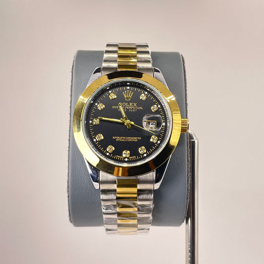 RLX MG 40MM - Two Tone Oyster Chain - Smooth Bezel - Black