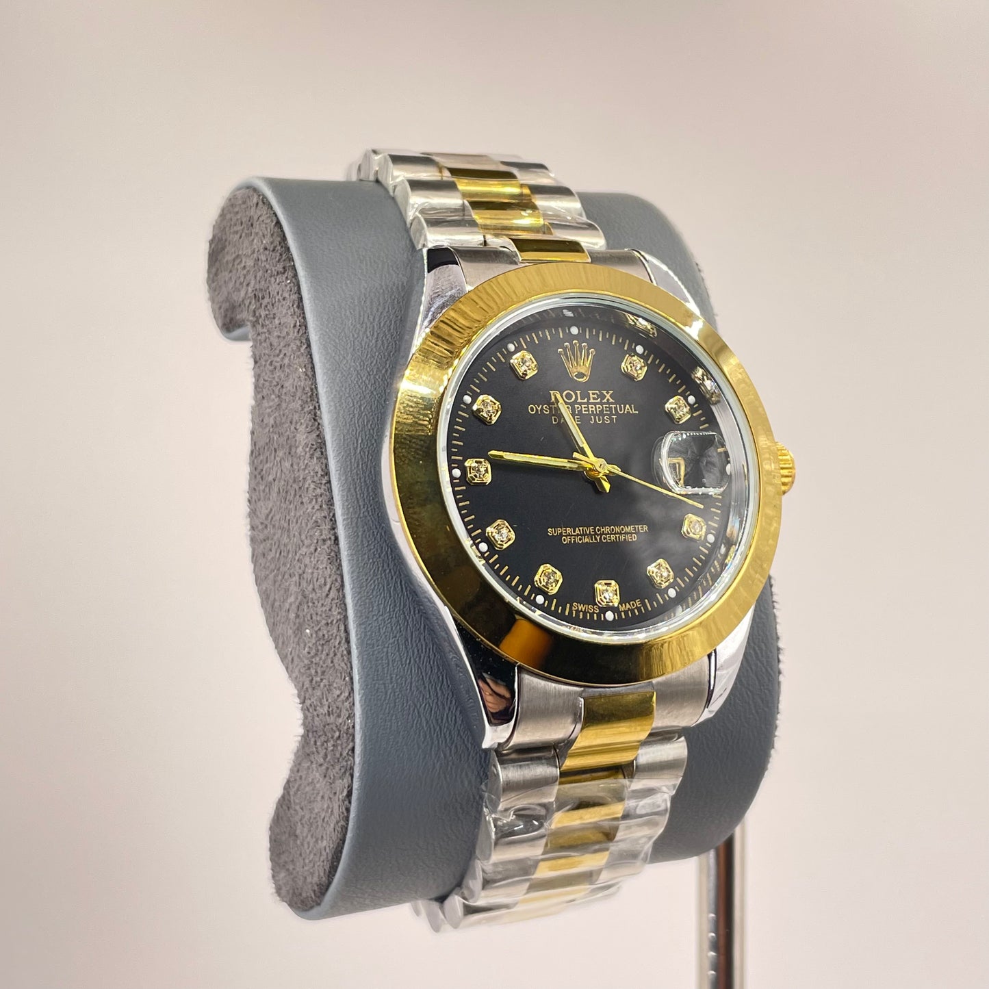 RLX MG 40MM - Two Tone Oyster Chain - Smooth Bezel - Black
