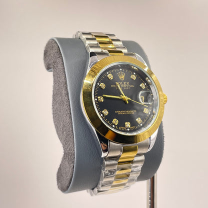 RLX MG 40MM - Two Tone Oyster Chain - Smooth Bezel - Black