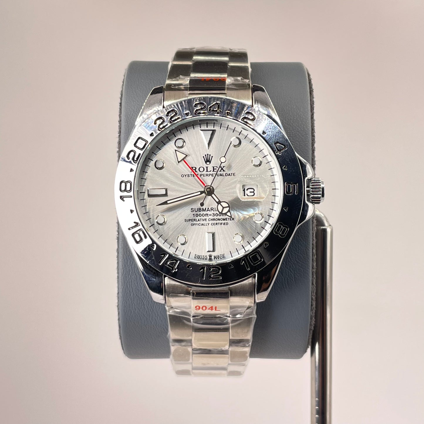 RLX GMT Explorer II - Oyster Stainless Steel chain - Platinum Ice Edition