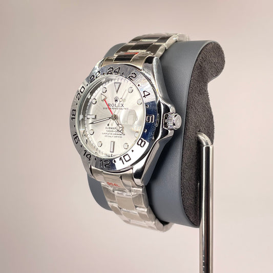 RLX GMT Explorer II - Oyster Stainless Steel chain - Platinum Ice Edition