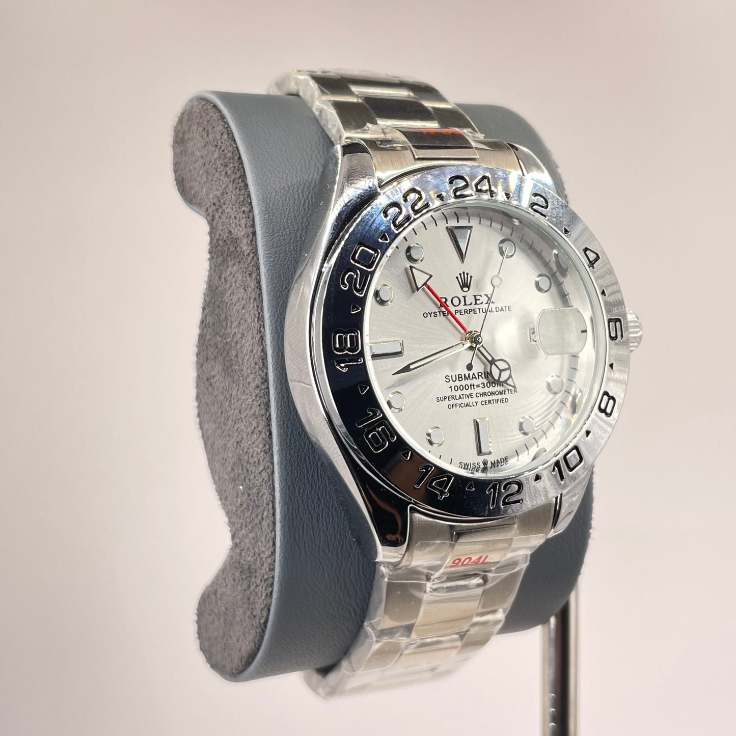 RLX GMT Explorer II - Oyster Stainless Steel chain - Platinum Ice Edition