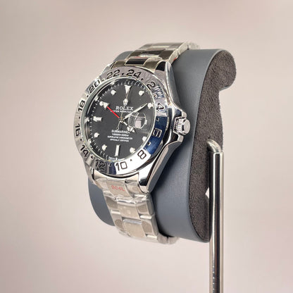 RLX GMT Explorer II - Oyster Stainless Steel chain - Obsidian Black Edition