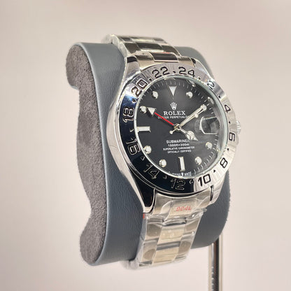 RLX GMT Explorer II - Oyster Stainless Steel chain - Obsidian Black Edition