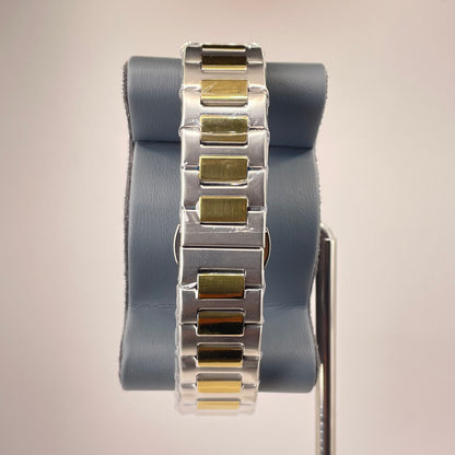 Patek P - Brushed Gold Bazel - Two Tone Nautilus Stainless Steel Chain - Black Edition