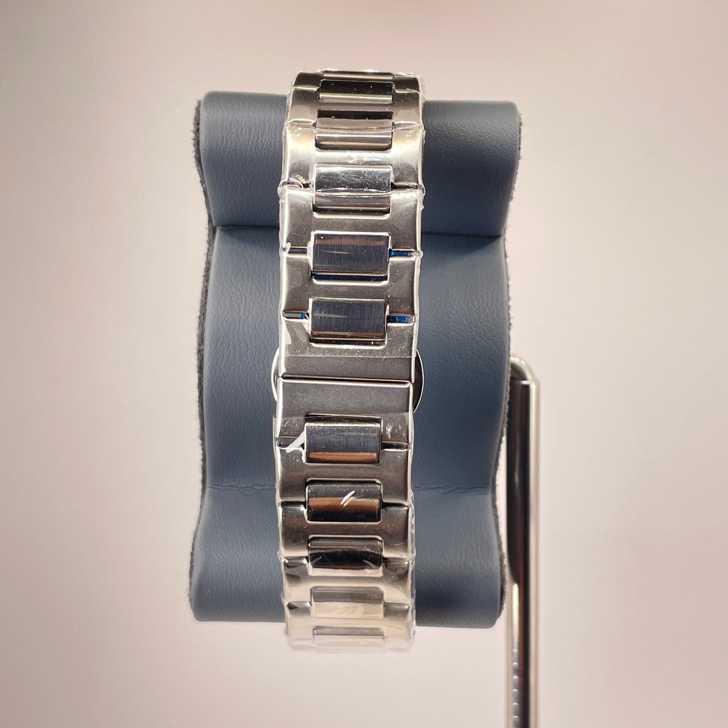 Patek P - Brushed Silver Bazel - Nautilus Silver Stainless Steel Chain - Black Edition