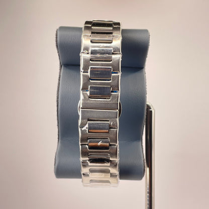 Patek P - Brushed Silver Bazel - Nautilus Silver Stainless Steel Chain - Black Edition