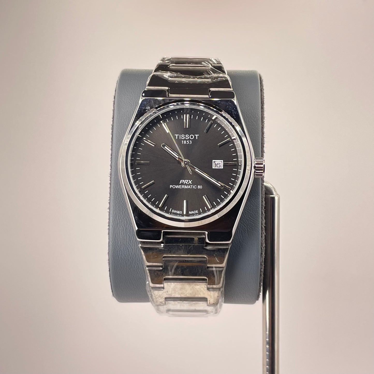 Tissot PRX - Semi Automatic - Rounded Bazel - Stainless Steel Chain - Crystal Black Edition
