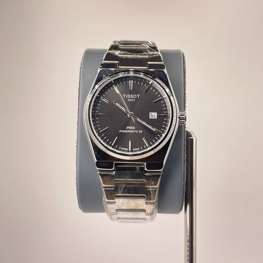 Tissot PRX - Semi Automatic - Rounded Bazel - Stainless Steel Chain - Crystal Black Edition