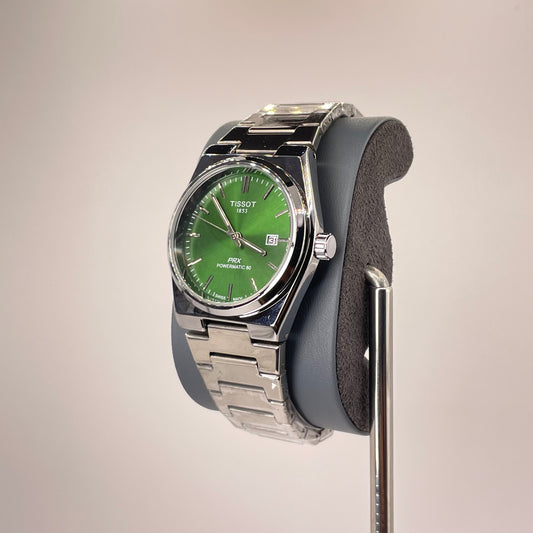 Tissot PRX - Semi Automatic - Rounded Bazel - Stainless Steel Chain - Emerald Green Edition