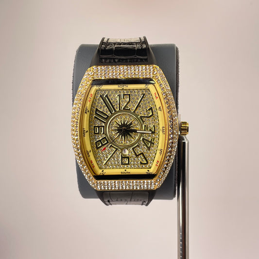 Denvosi Diamond Royale - Crocodile Pattern Strap - Gold Prestige Edition