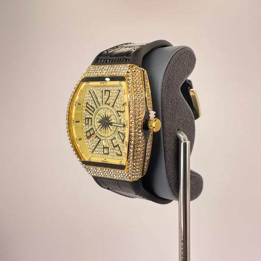 Denvosi Diamond Royale - Crocodile Pattern Strap - Gold Prestige Edition