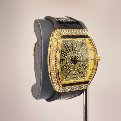 Denvosi Diamond Royale - Crocodile Pattern Strap - Gold Prestige Edition