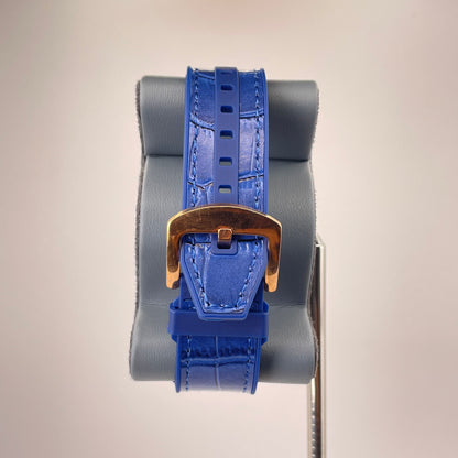Denvosi Diamond Royale - Crocodile Pattern Strap - Sapphire Blue Edition