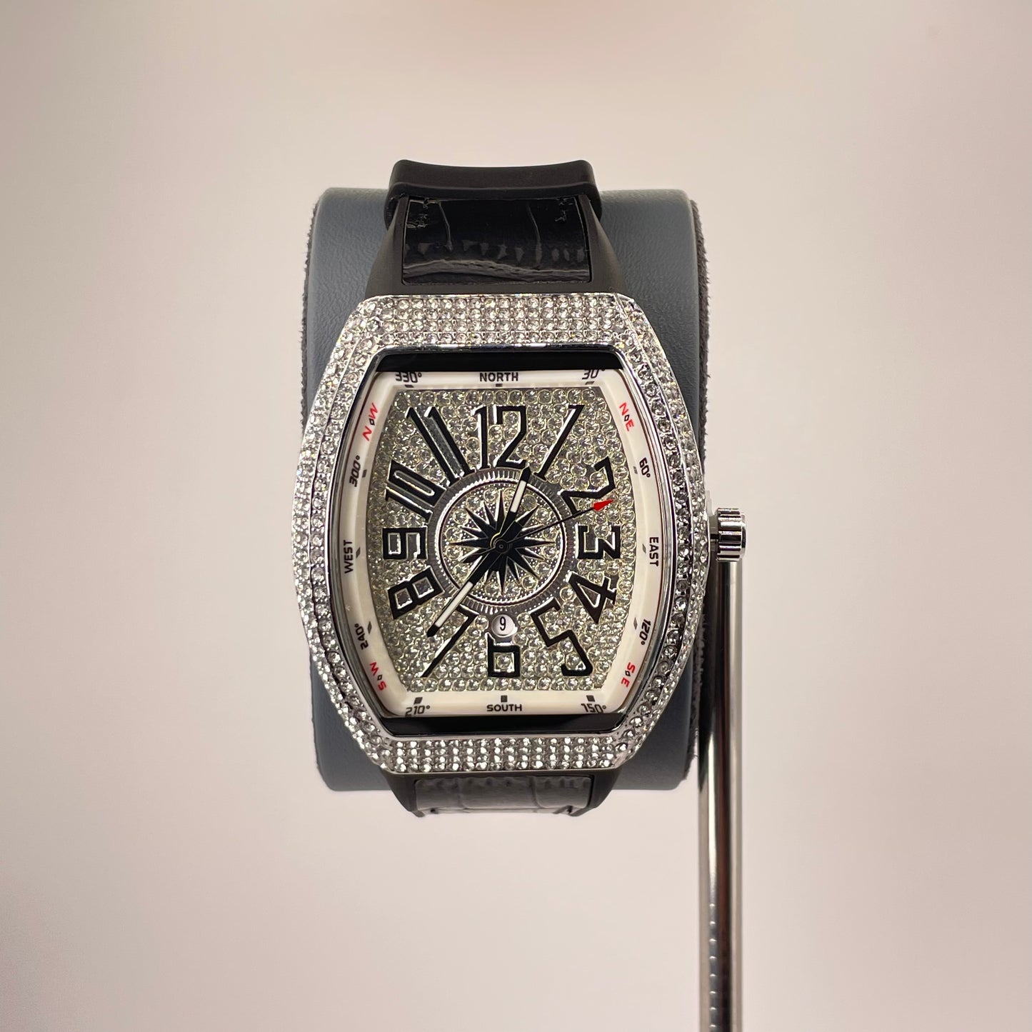 Denvosi Diamond Royale - Crocodile Pattern Strap - Midnight Ice Edition