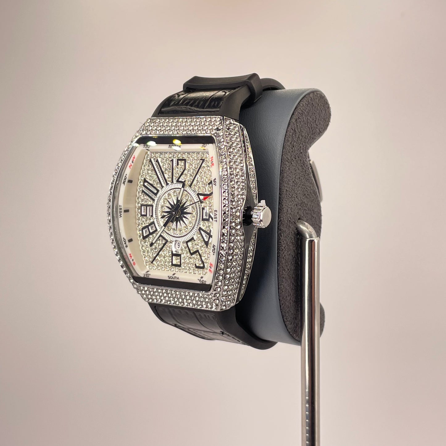 Denvosi Diamond Royale - Crocodile Pattern Strap - Midnight Ice Edition