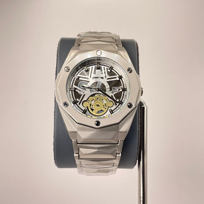 Hublot Premium Chronograph - Silver Diamond Cut Chain - Gunmetal Grey Edition