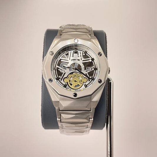 Hublot Premium Chronograph - Silver Diamond Cut Chain - Gunmetal Grey Edition