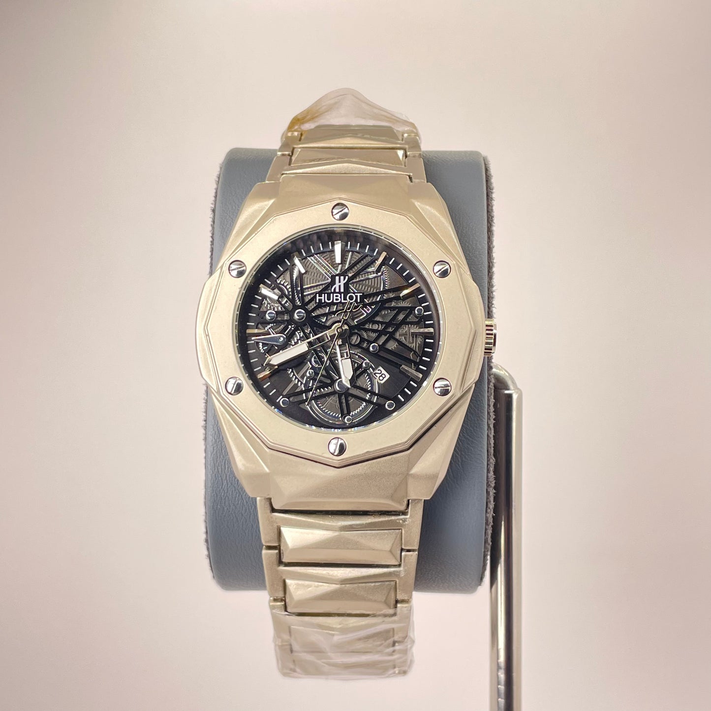 Hublot Premium Open Heart - Titanium Diamond Cut Chain - Zigzag Black Edition