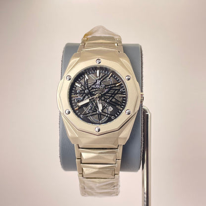 Hublot Premium Open Heart - Titanium Diamond Cut Chain - Zigzag Black Edition