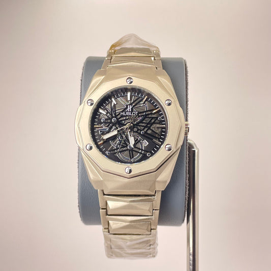 Hublot Premium Open Heart - Titanium Diamond Cut Chain - Zigzag Black Edition