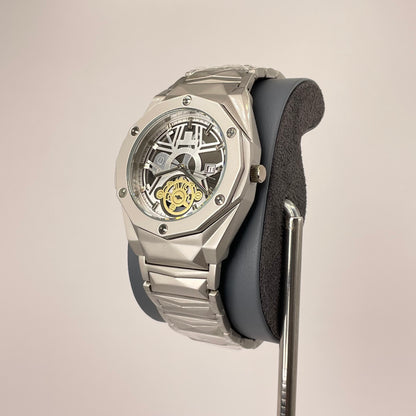 Hublot Premium Chronograph - Silver Diamond Cut Chain - Gunmetal Grey Edition