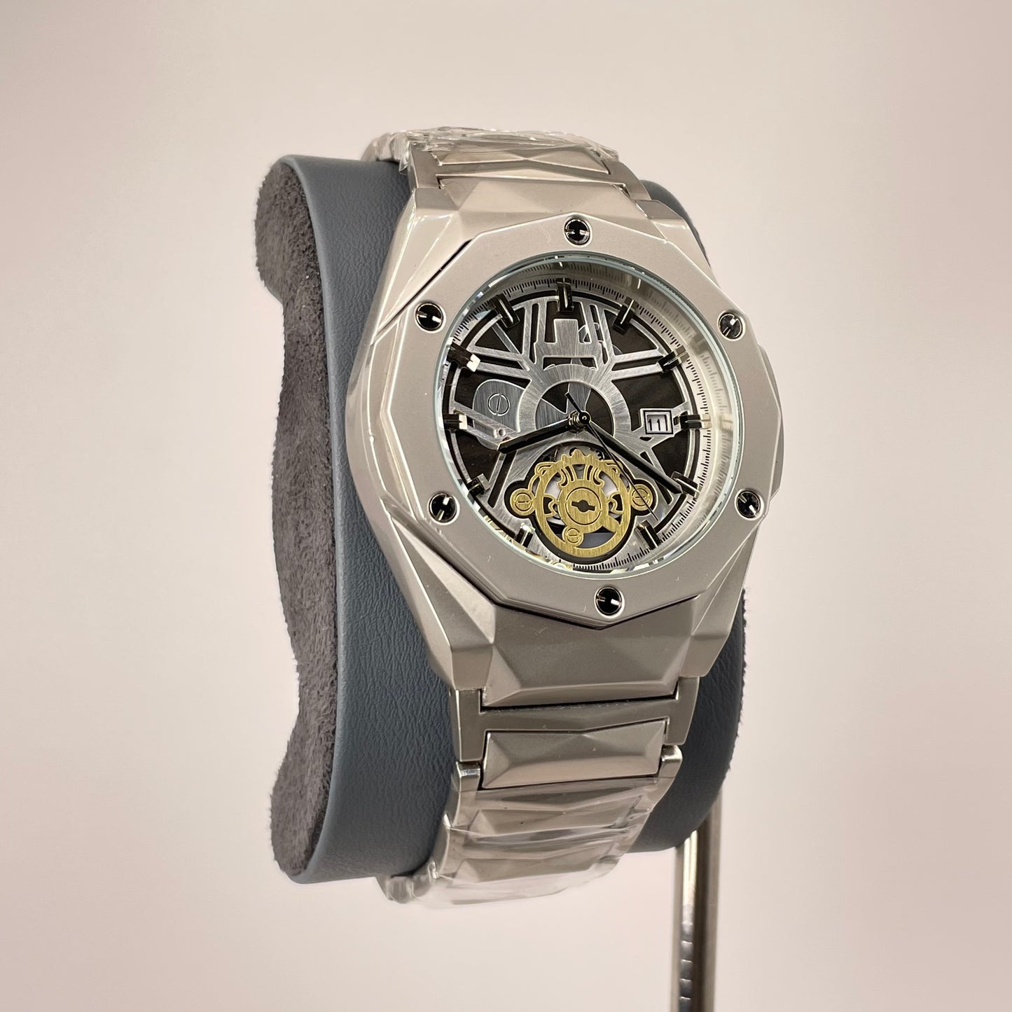 Hublot Premium Chronograph - Silver Diamond Cut Chain - Gunmetal Grey Edition