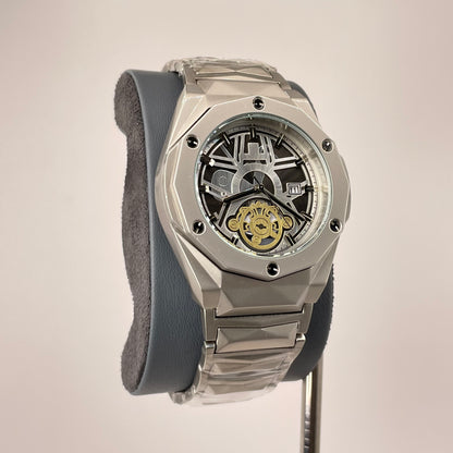 Hublot Premium Chronograph - Silver Diamond Cut Chain - Gunmetal Grey Edition