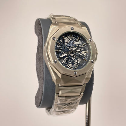 Hublot Premium Open Heart - Titanium Diamond Cut Chain - Zigzag Jet Black Edition