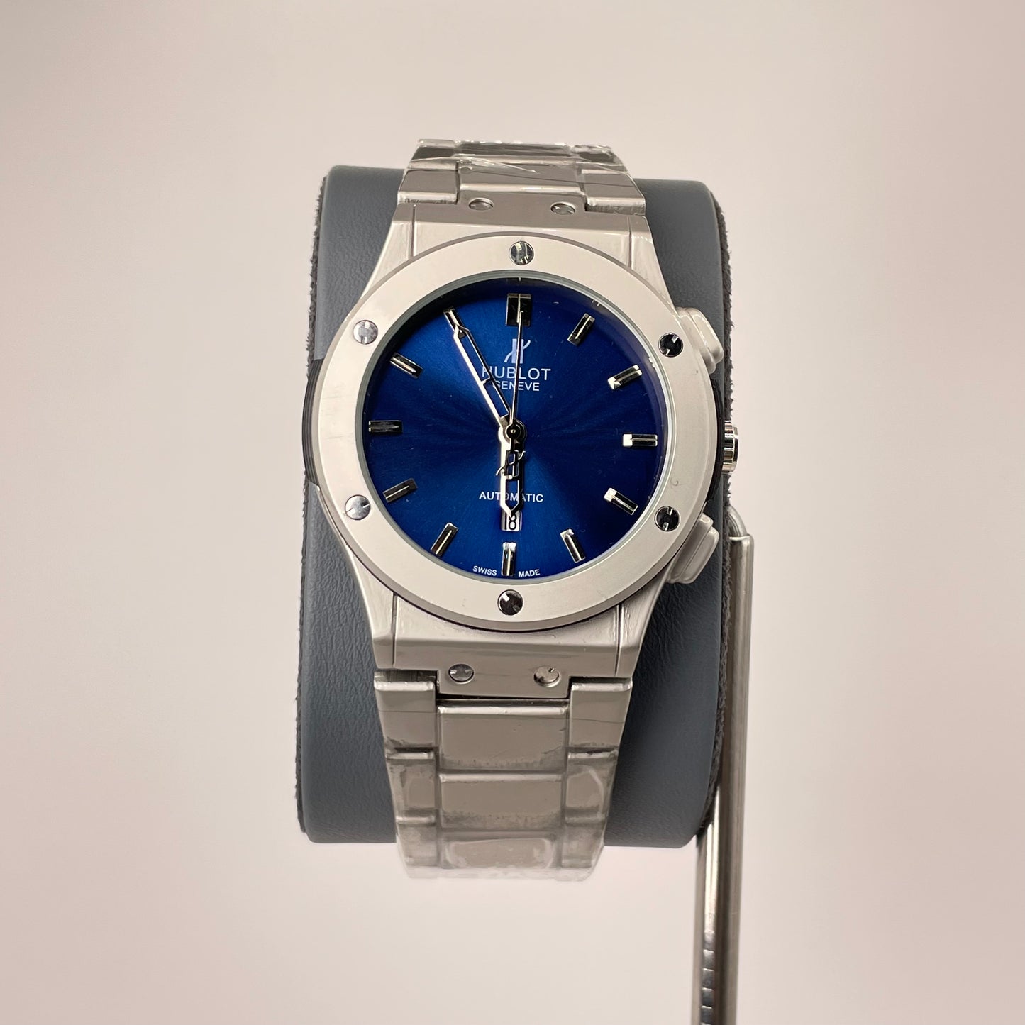 Hublot Premium Automatic - Silver Chain - Navy Blue Edition