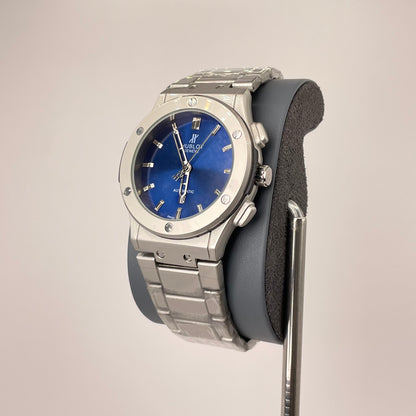 Hublot Premium Automatic - Silver Chain - Navy Blue Edition