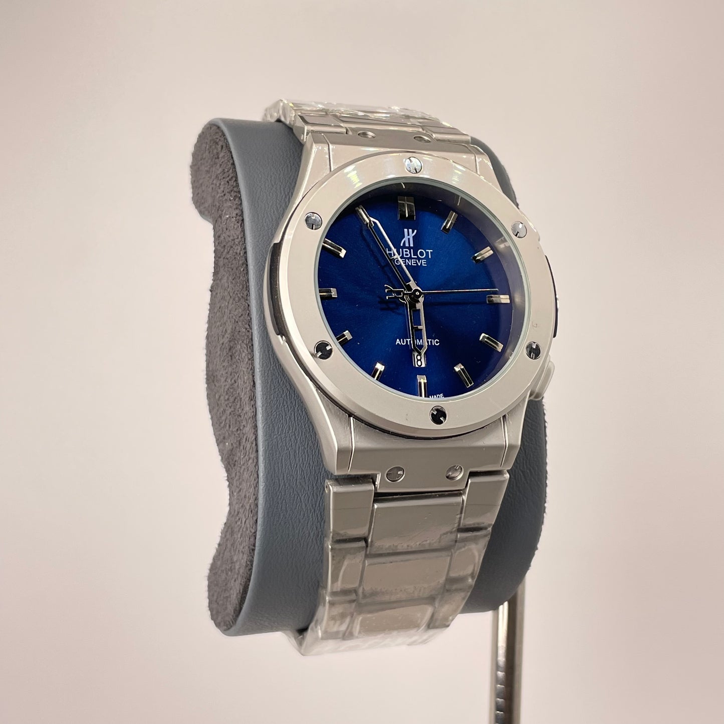 Hublot Premium Automatic - Silver Chain - Navy Blue Edition