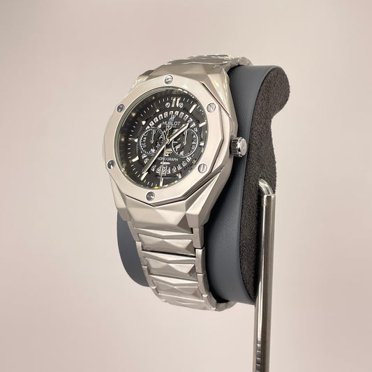 Hublot Premium Skeleton - Silver Diamond Cut Chain - Phantom Black Edition