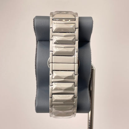 Hublot Premium Quartz - Silver Diamond Cut Chain - Titanium Grey Edition