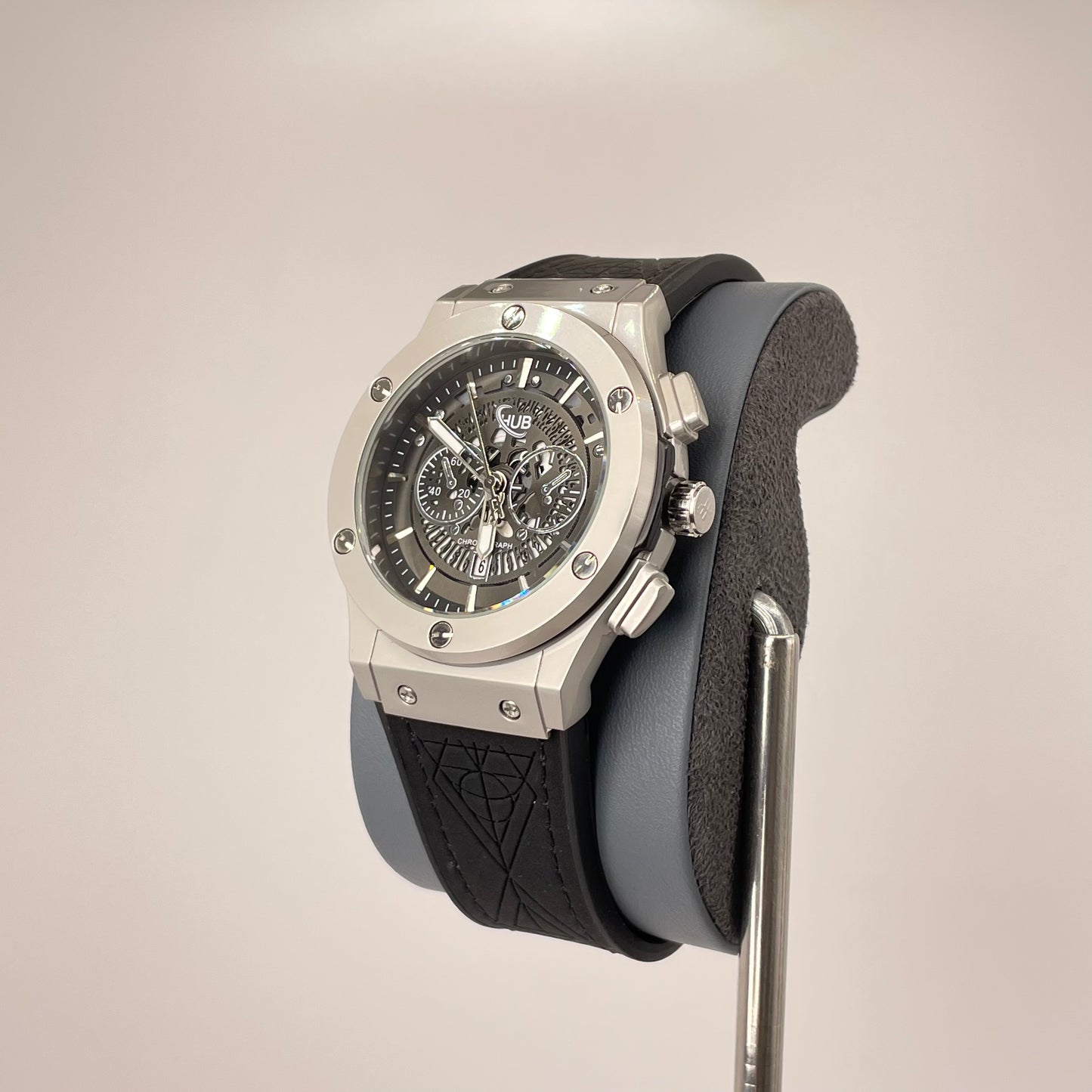 Hublot Fusion Analog - Textured Leather Strap - Titanium Shadow Edition