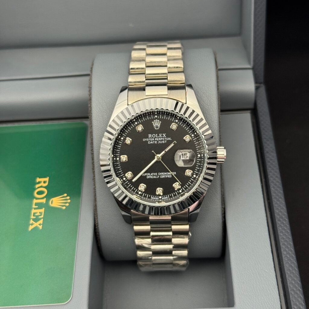 RLX MG – Fluted Bezel Silver – Black