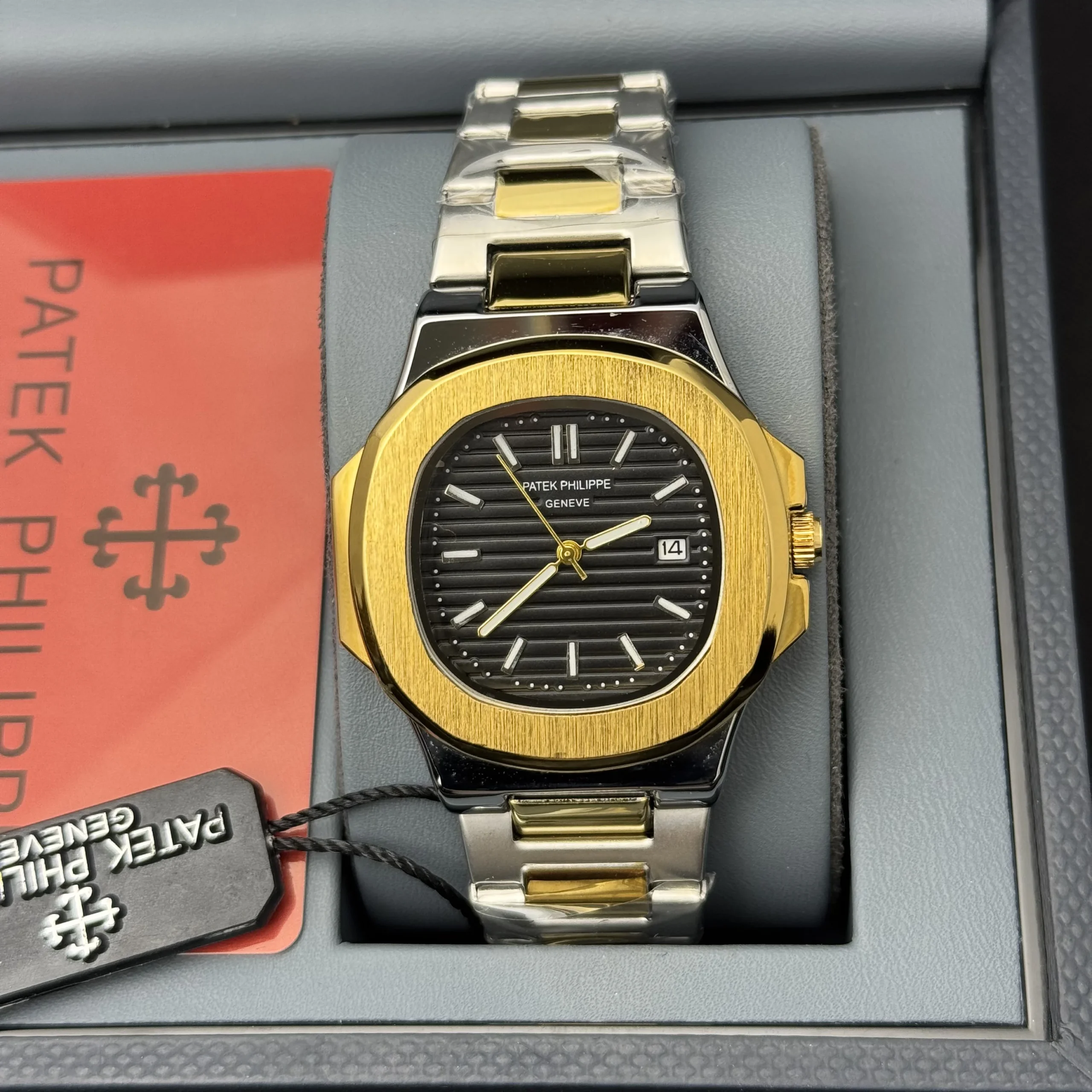 Patek P – Brushed Gold Bazel – Black
