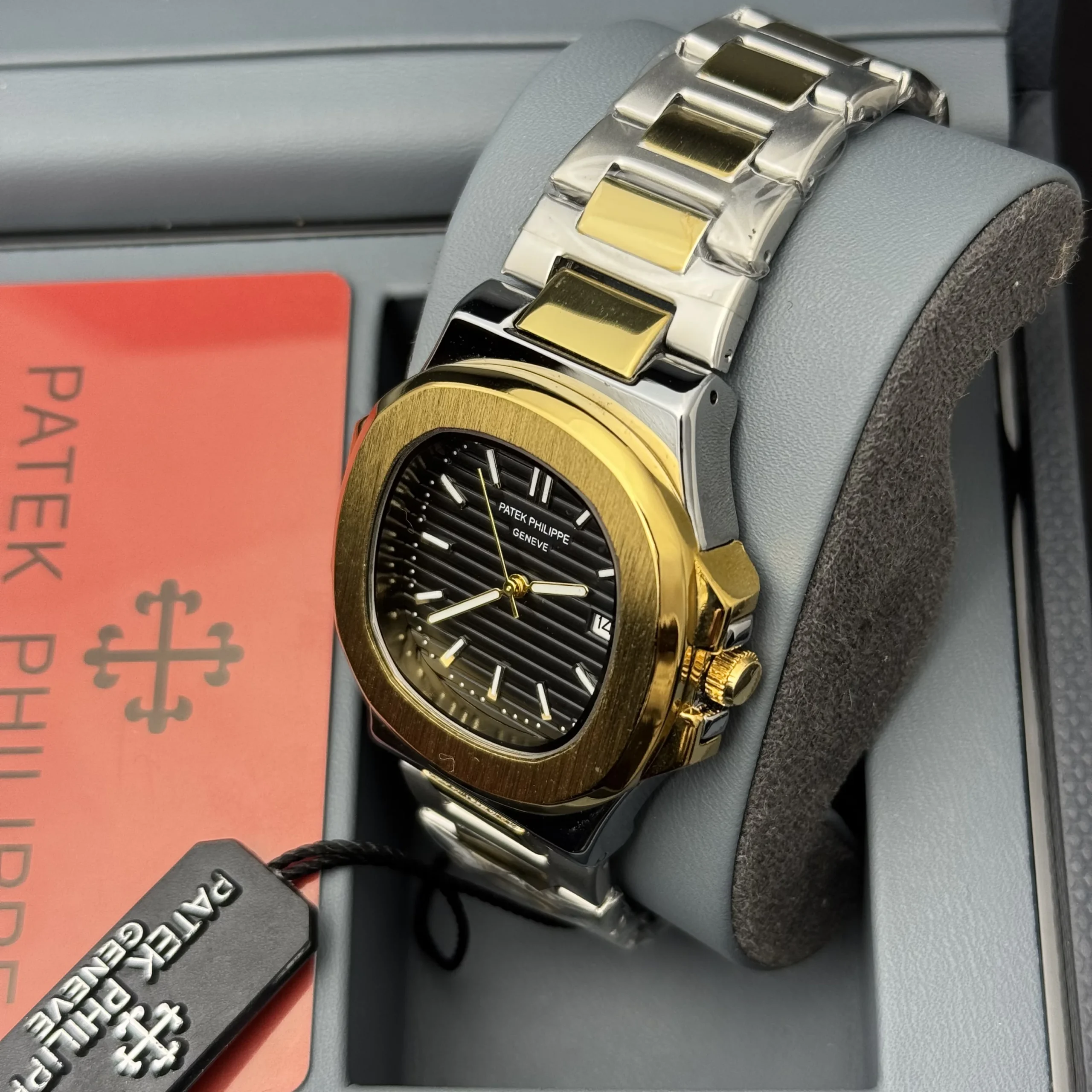 Patek P - Brushed Gold Bazel - Black