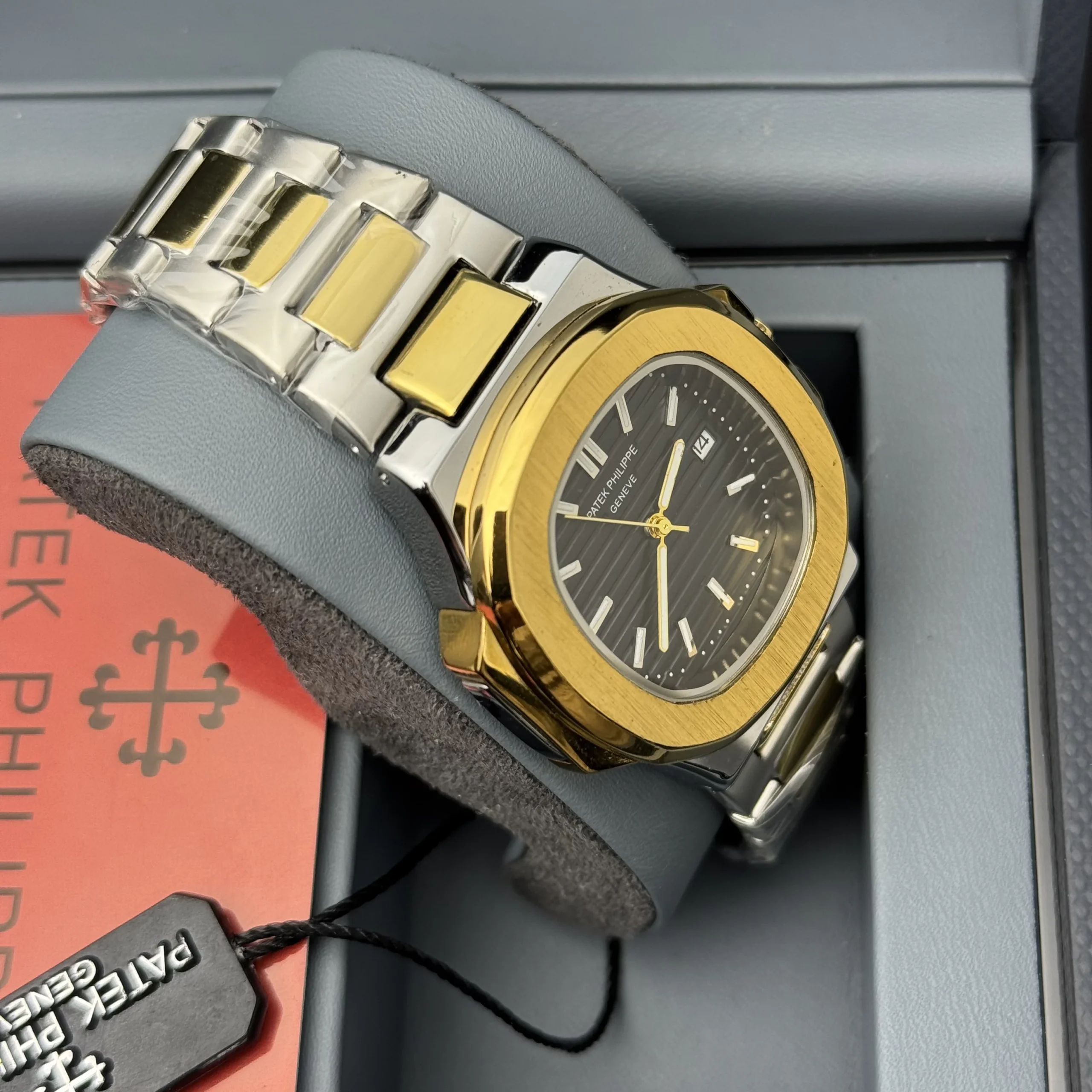Patek P - Brushed Gold Bazel - Black
