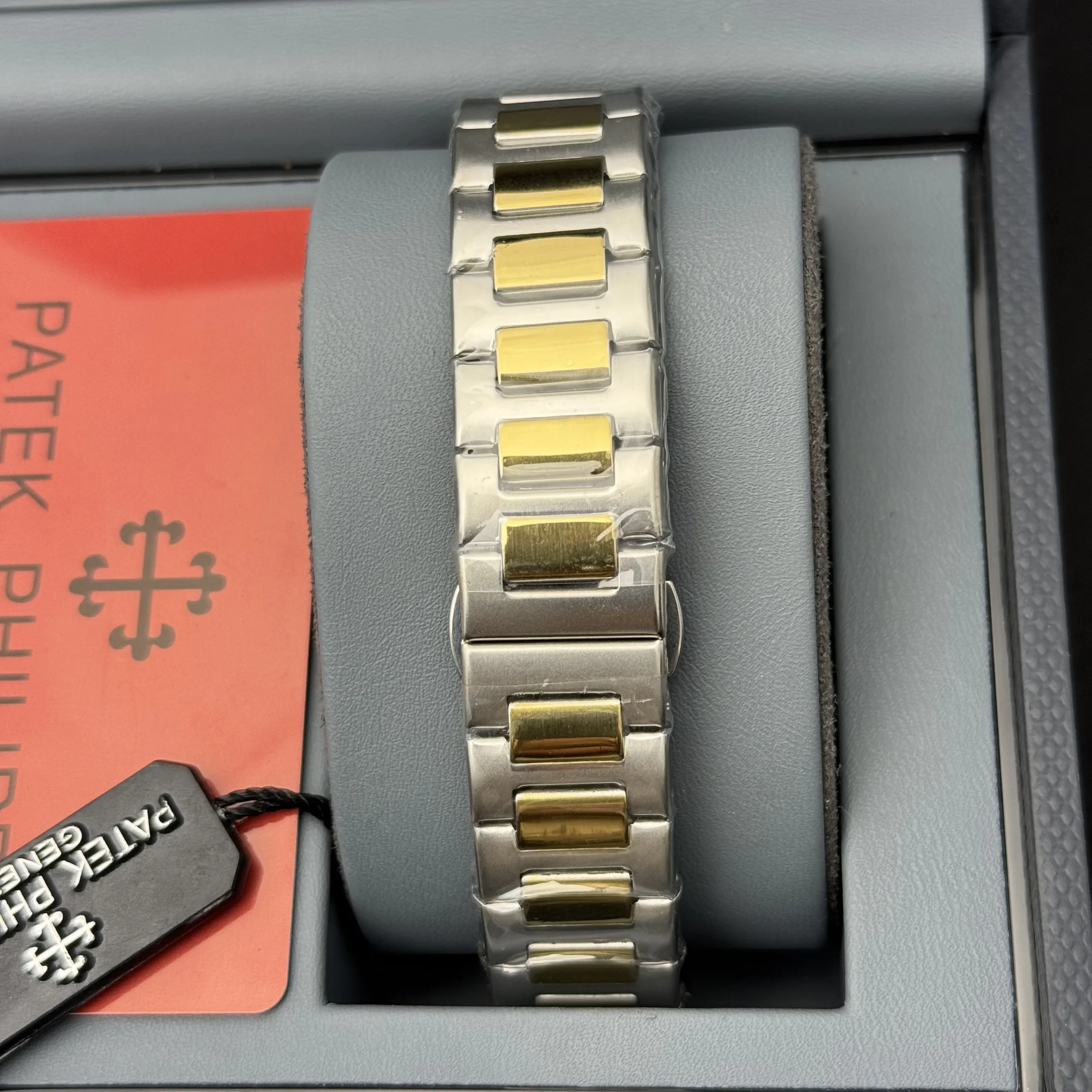 Patek P - Brushed Gold Bazel - Crystal White